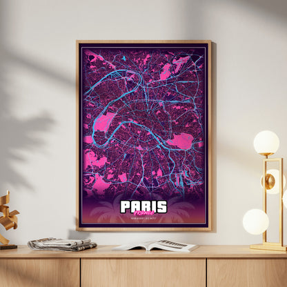 Paris GTA Map Poster