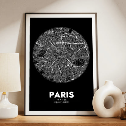 Paris Spot Map Poster
