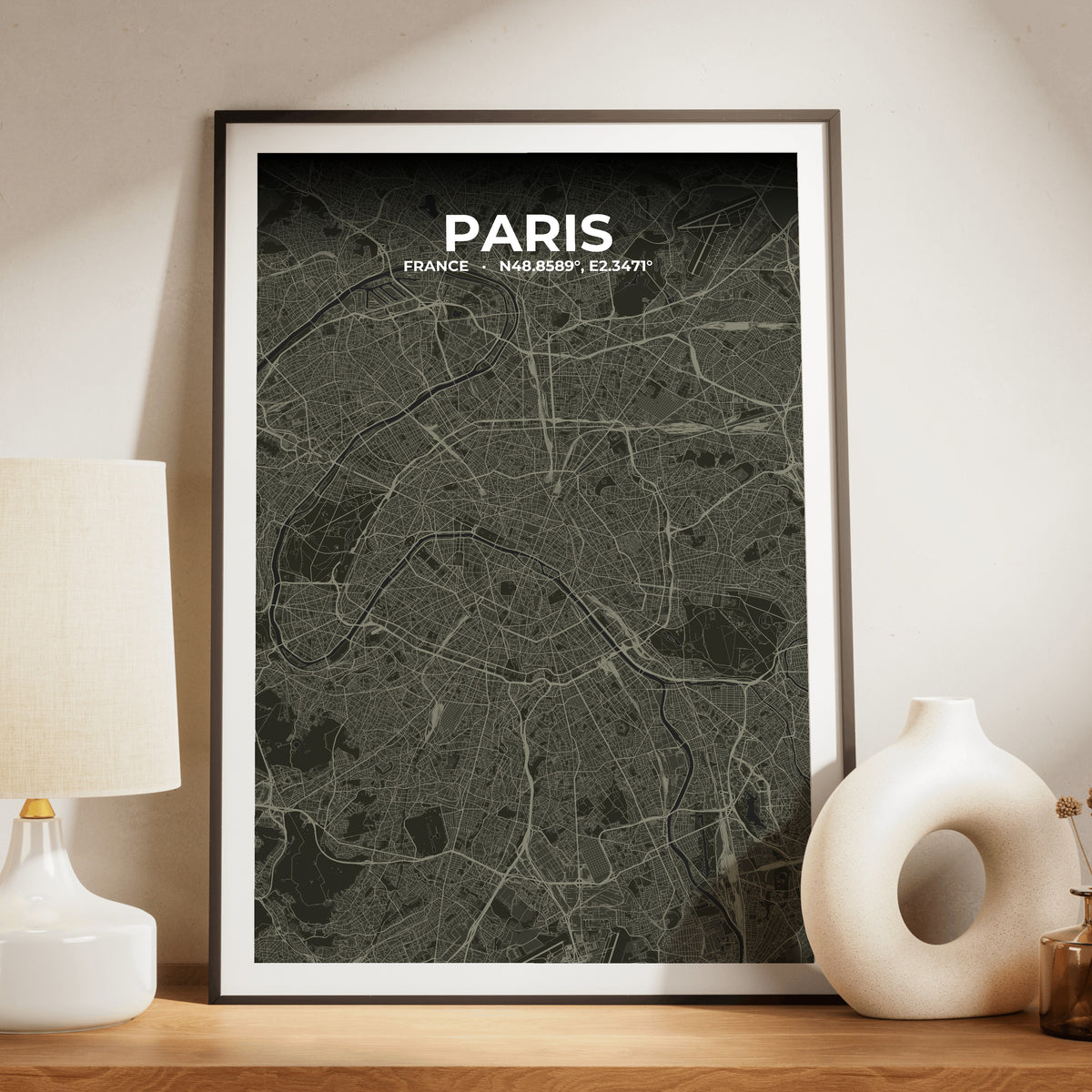 Paris Sable Map Poster