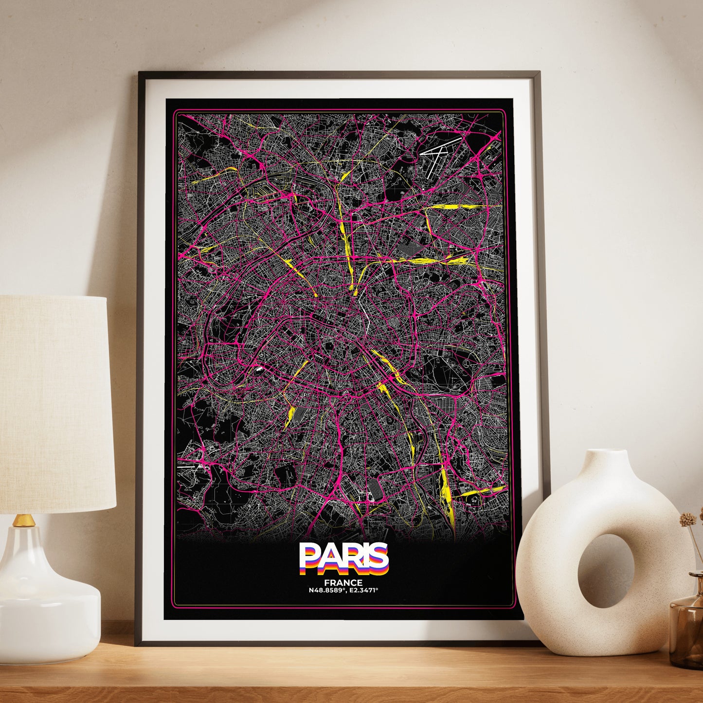 Paris Retro Map Poster