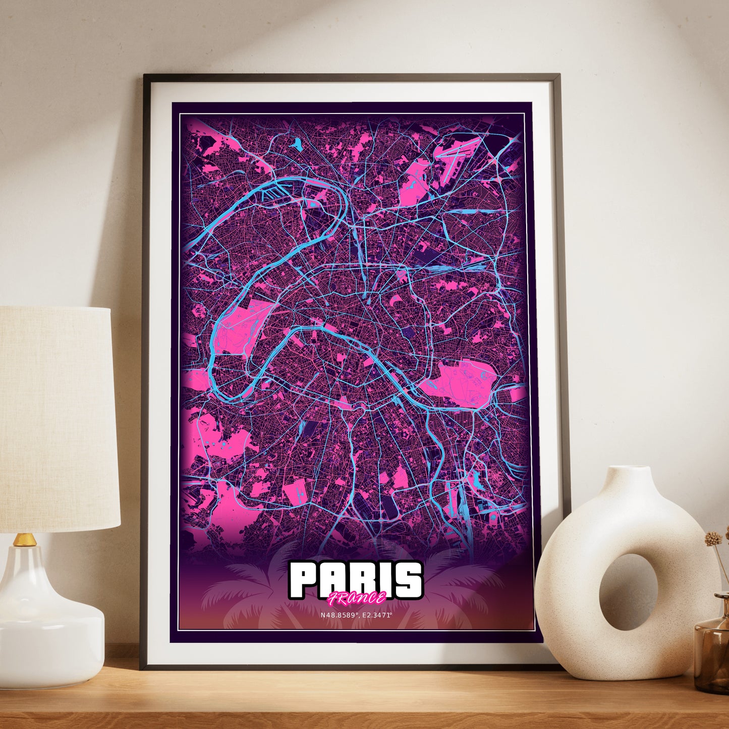 Paris GTA Map Poster