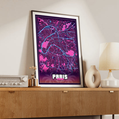 Paris GTA Map Poster