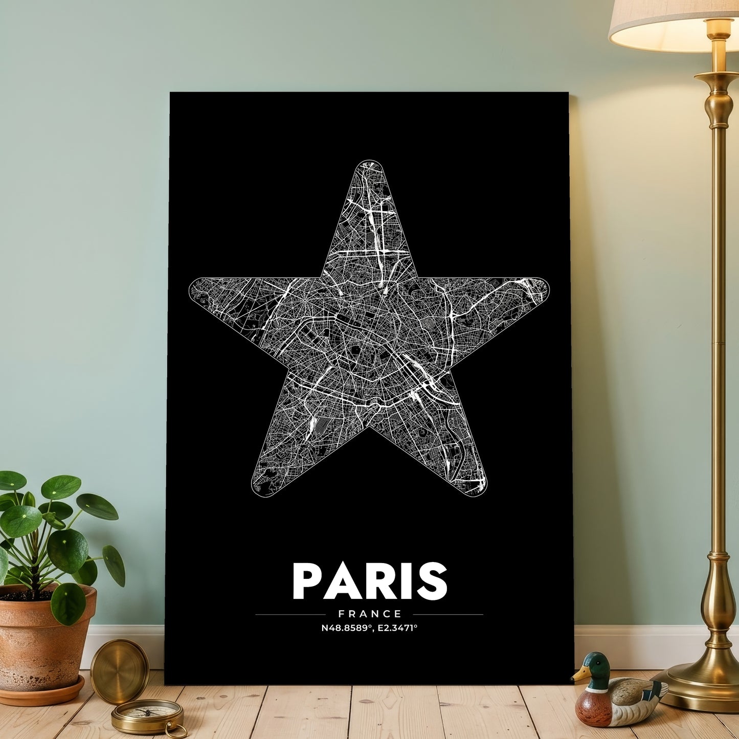 Paris Star Map Poster