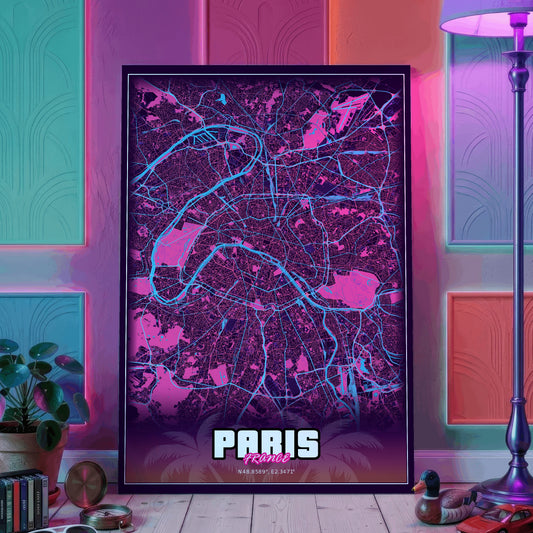 Paris GTA Map Poster