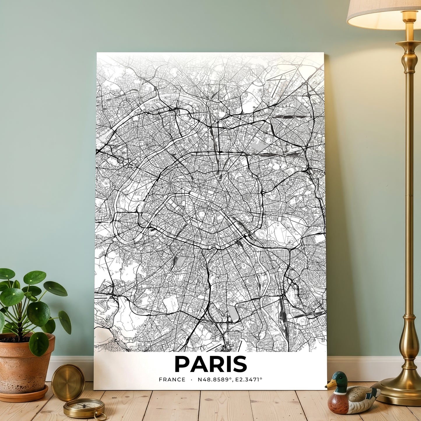 Paris Elegant Map Poster