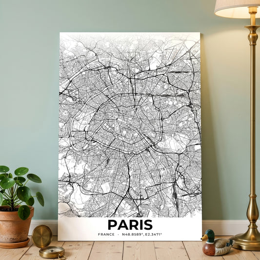 Paris Elegant Map Poster