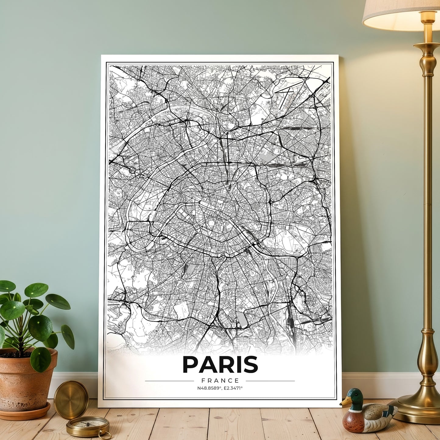 Paris Modern Map Poster