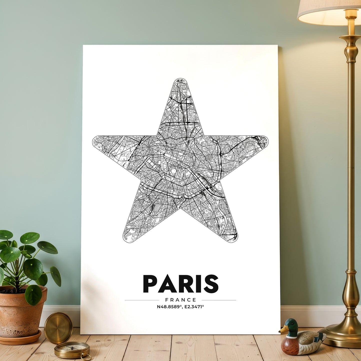 Paris Star Map Poster