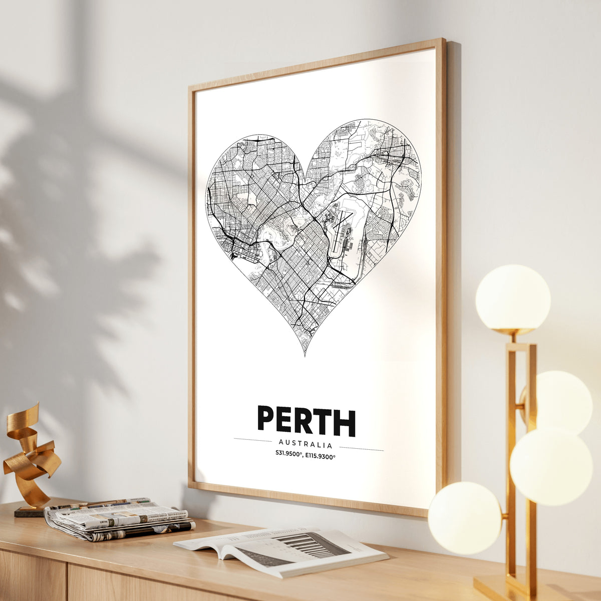 Perth Heart Map Poster