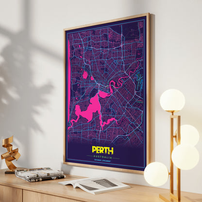 Perth Cyberpunk Map Poster