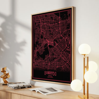 Perth Phosphor Map Poster - System Alert
