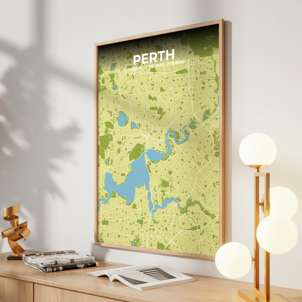 Perth Fern Map Poster
