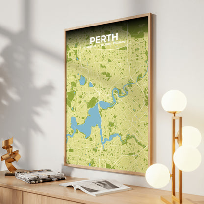 Perth Fern Map Poster