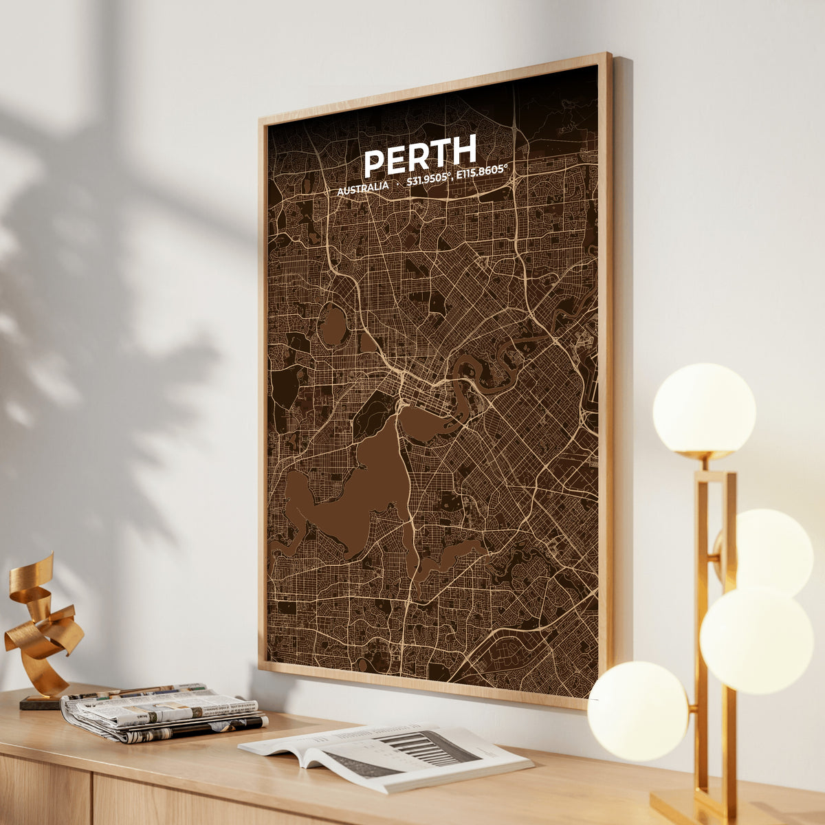 Perth Plum Map Poster