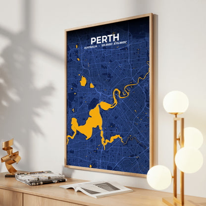 Perth Ink Map Poster