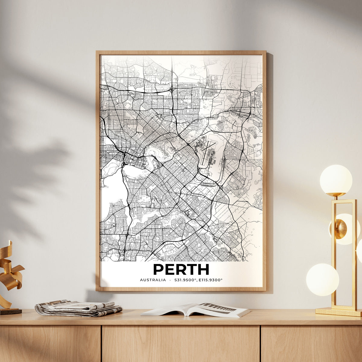 Perth Elegant Map Poster