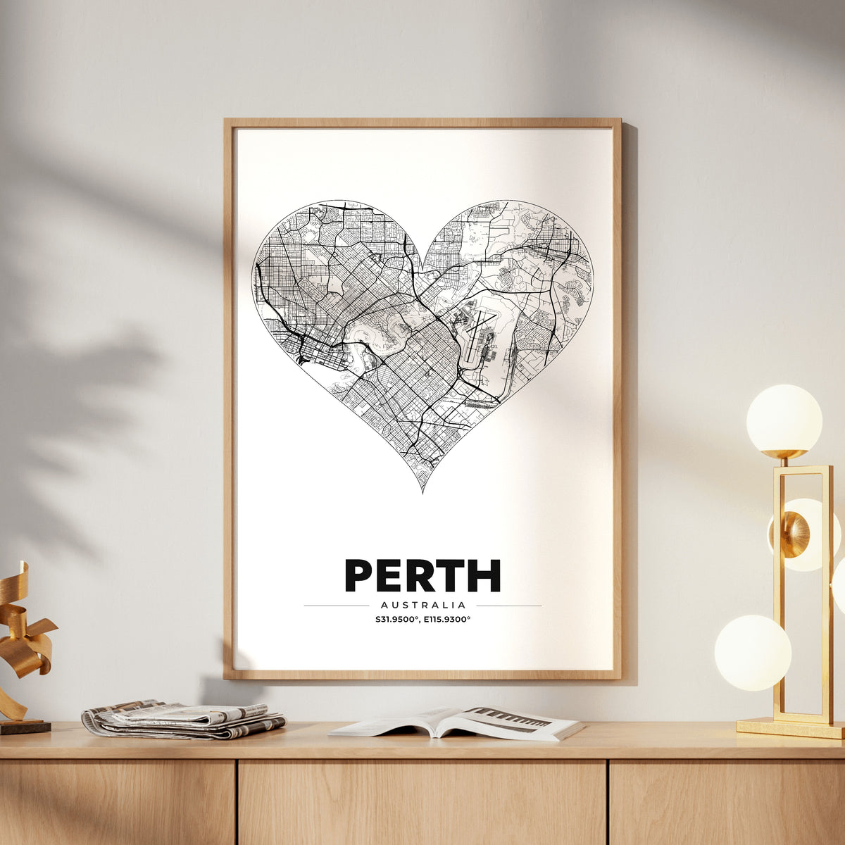 Perth Heart Map Poster