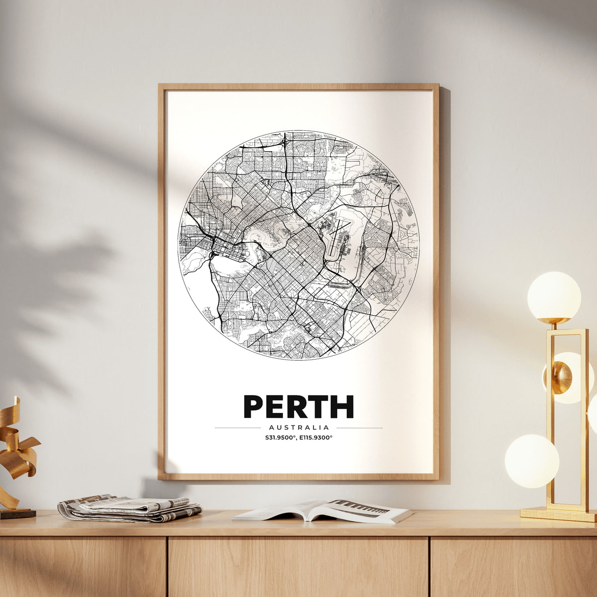 Perth Spot Map Poster
