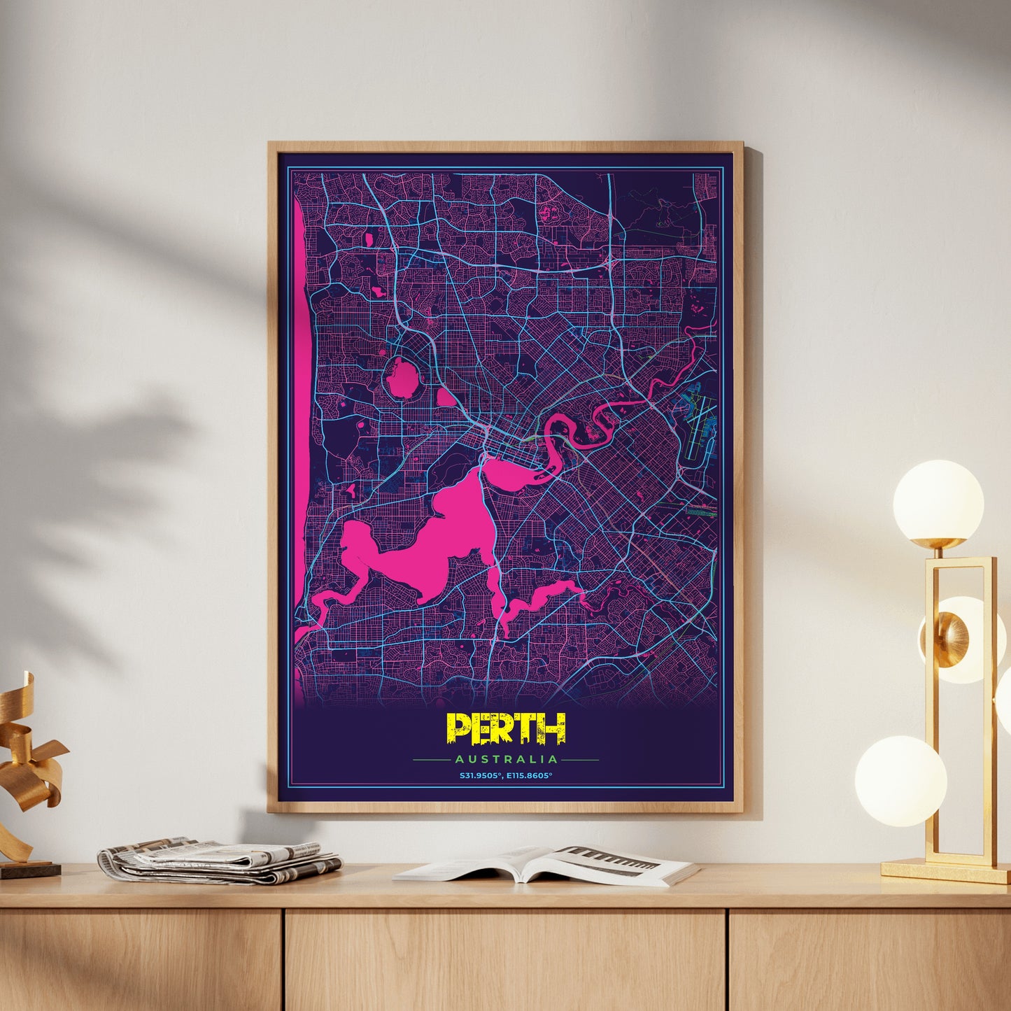 Perth Cyberpunk Map Poster
