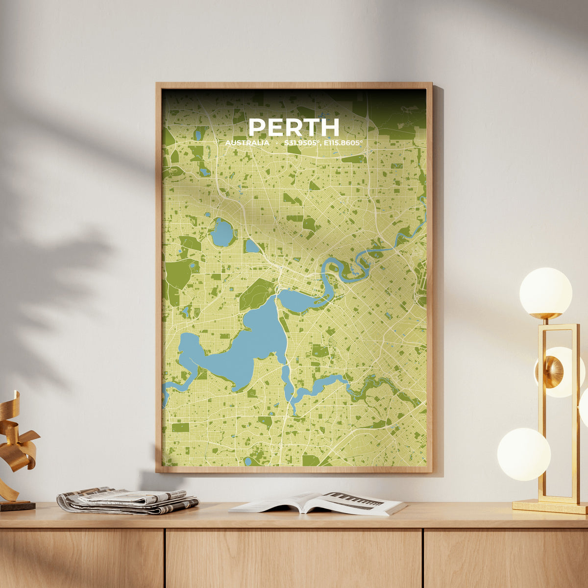 Perth Fern Map Poster