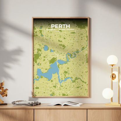 Perth Fern Map Poster