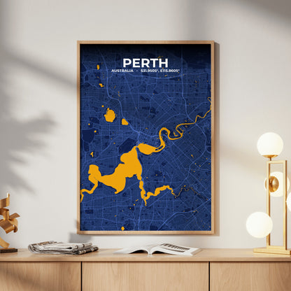 Perth Ink Map Poster
