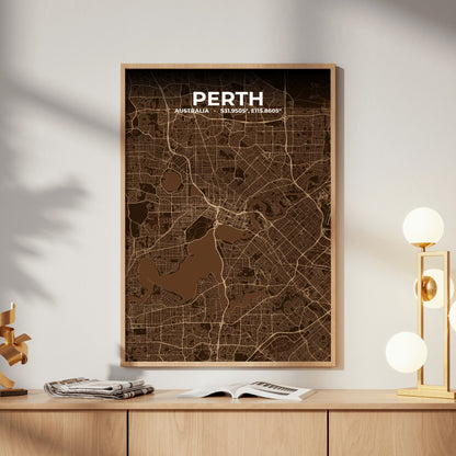 Perth Plum Map Poster