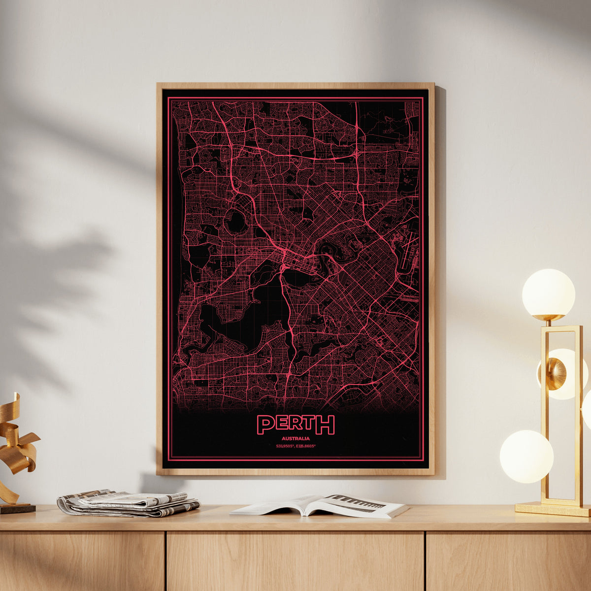 Perth Phosphor Map Poster - System Alert