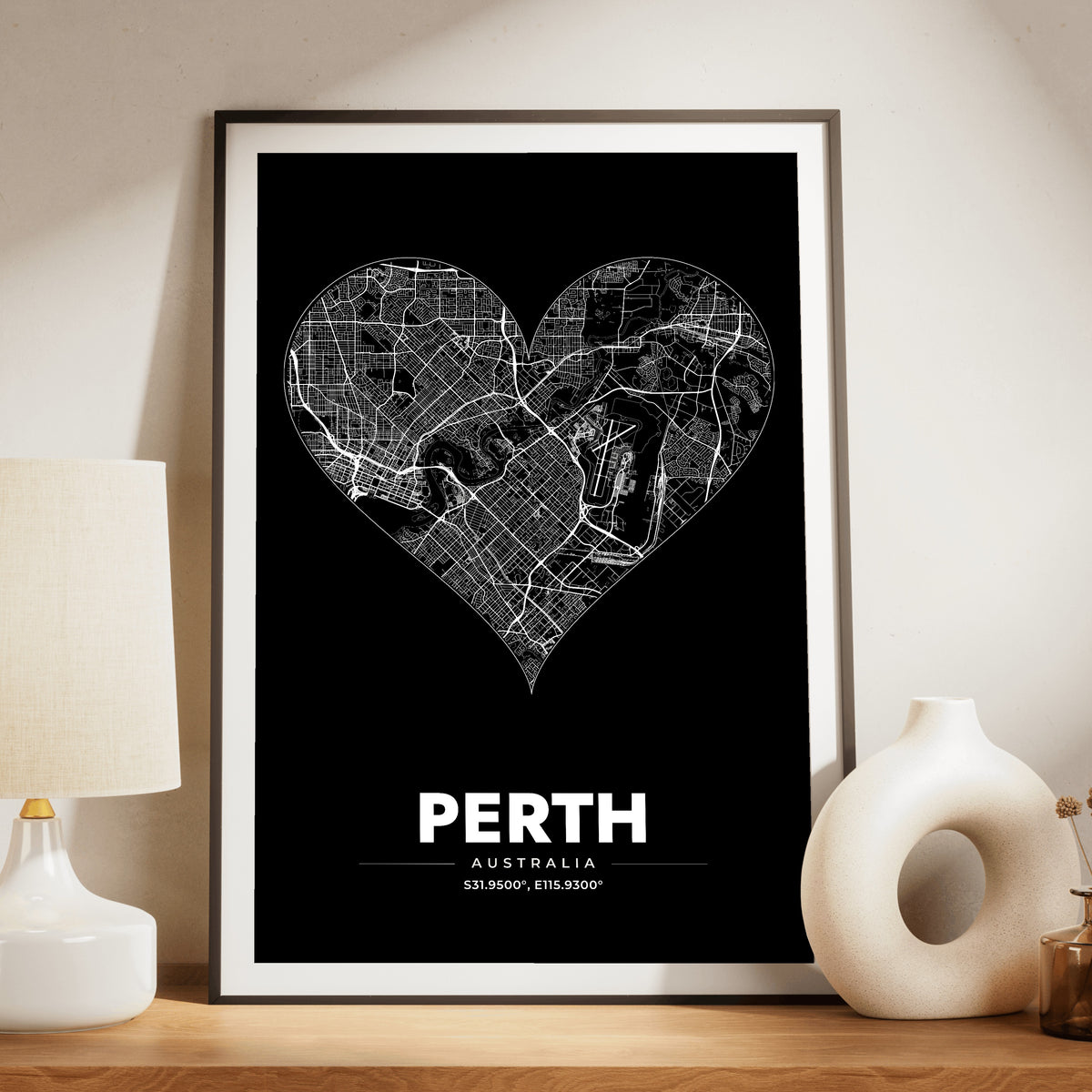 Perth Heart Map Poster