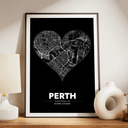 Perth Heart Map Poster