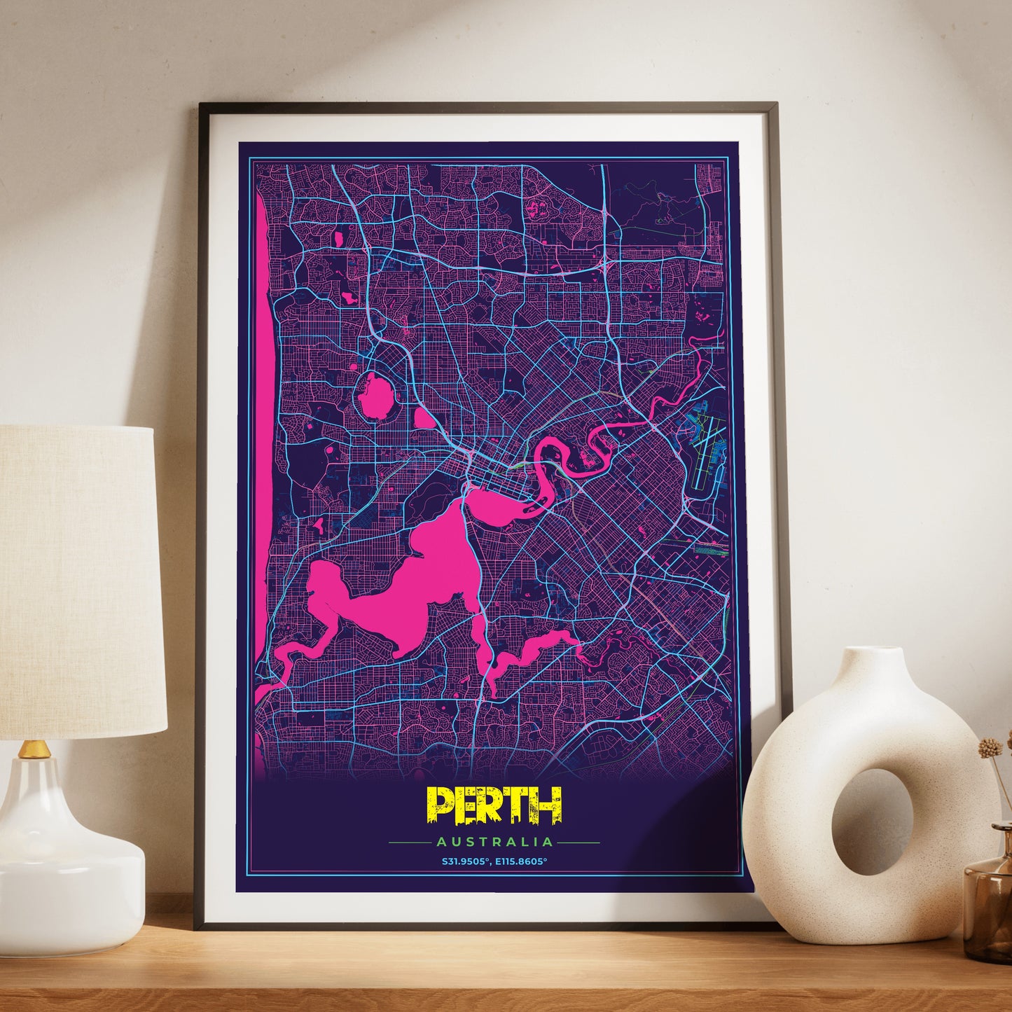 Perth Cyberpunk Map Poster