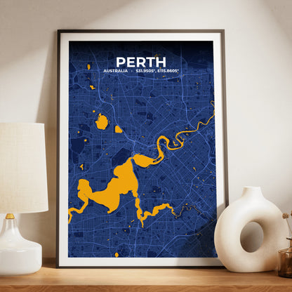 Perth Ink Map Poster