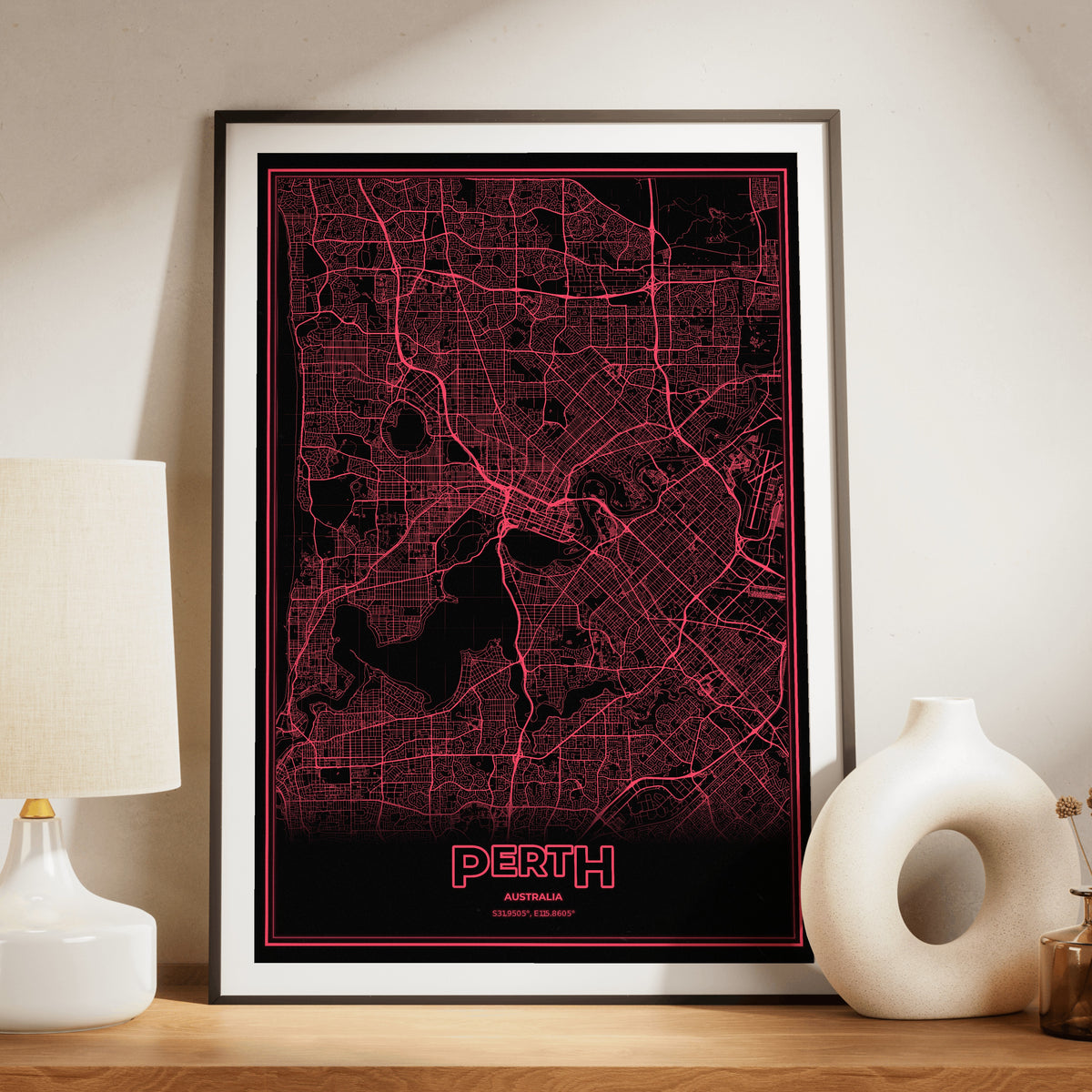 Perth Phosphor Map Poster - System Alert