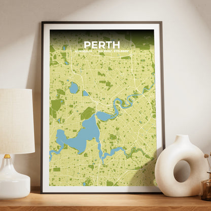 Perth Fern Map Poster