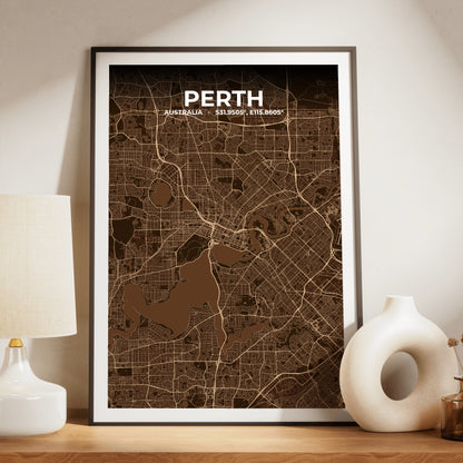 Perth Plum Map Poster