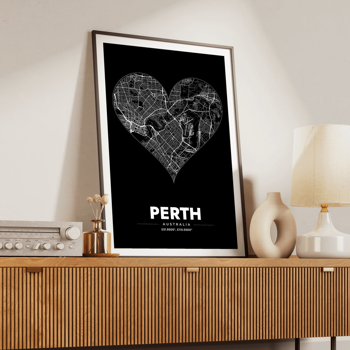 Perth Heart Map Poster