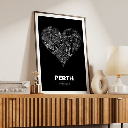 Perth Heart Map Poster