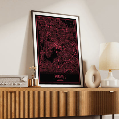 Perth Phosphor Map Poster - System Alert