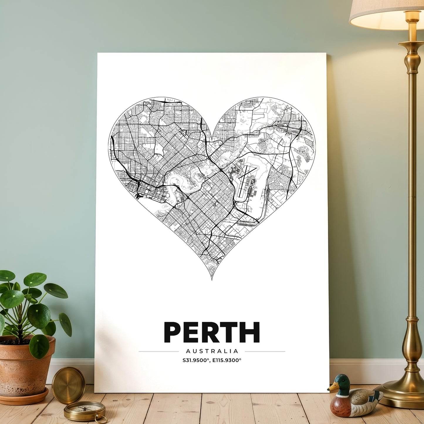 Perth Heart Map Poster