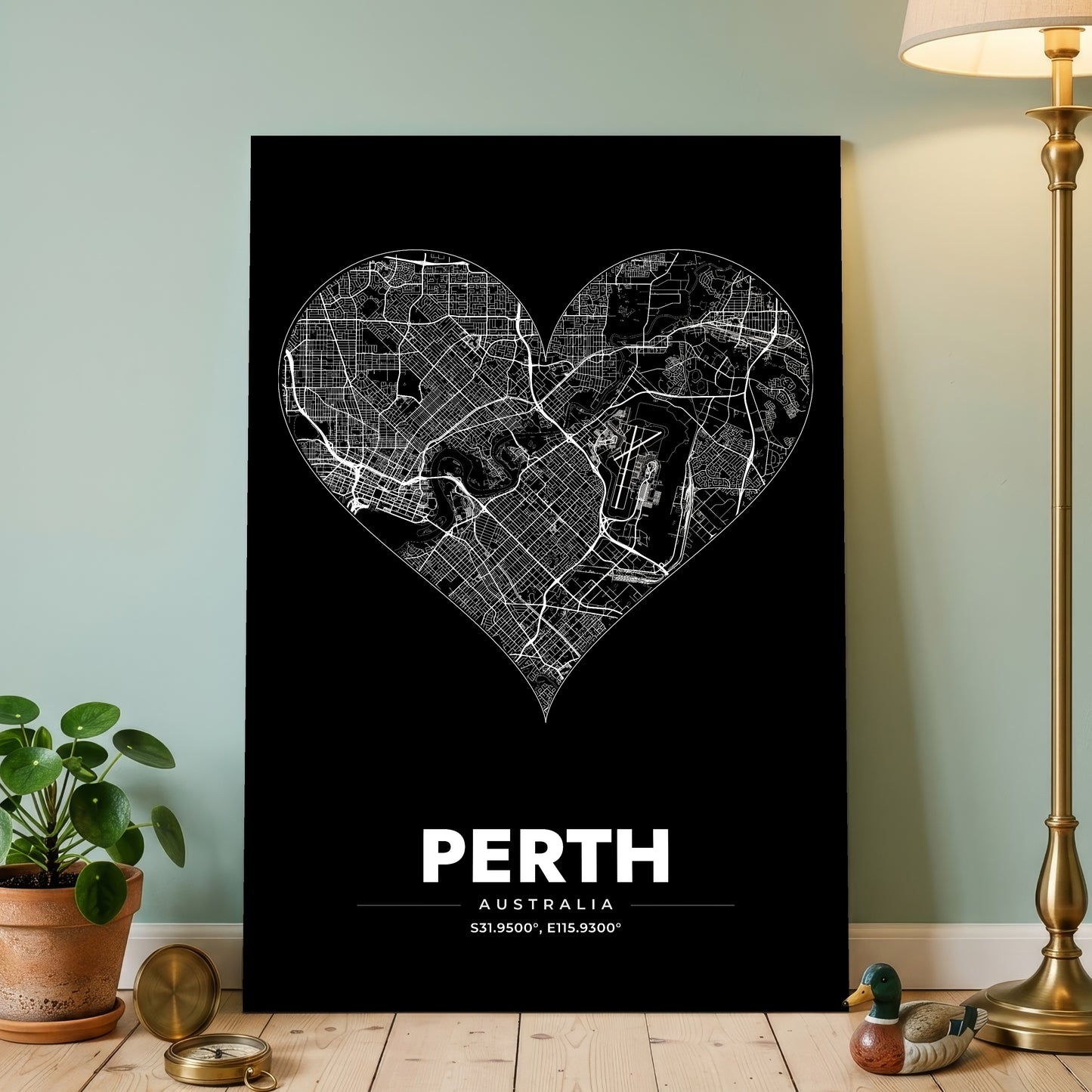 Perth Heart Map Poster