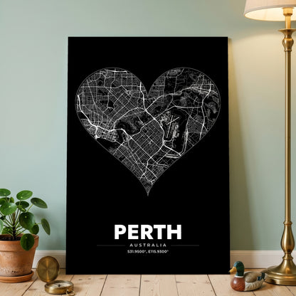 Perth Heart Map Poster