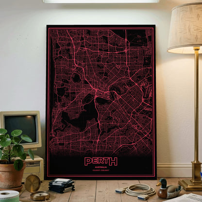 Perth Phosphor Map Poster - System Alert
