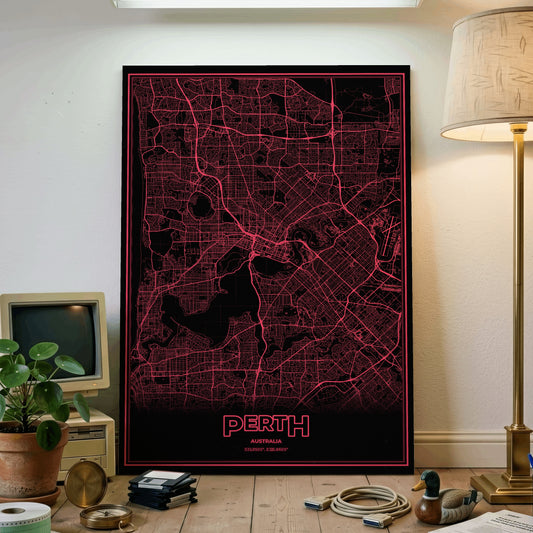 Perth Phosphor Map Poster - System Alert