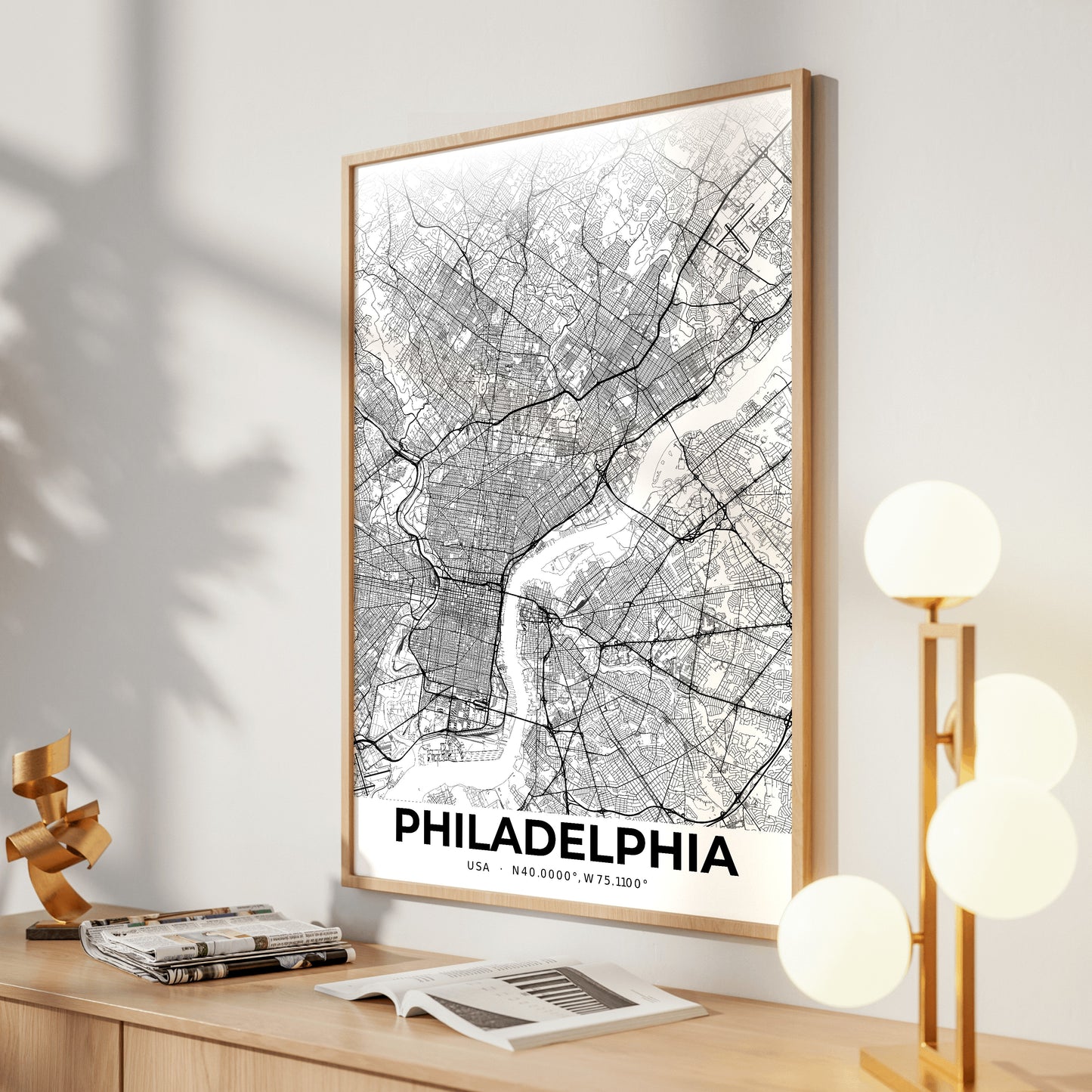 Philadelphia Elegant Map Poster