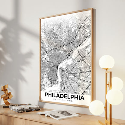 Philadelphia Elegant Map Poster