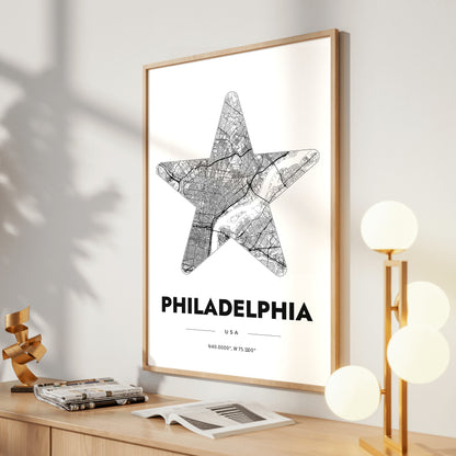 Philadelphia Star Map Poster
