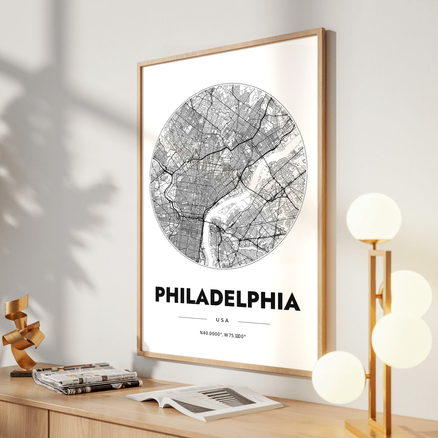 Philadelphia Spot Map Poster