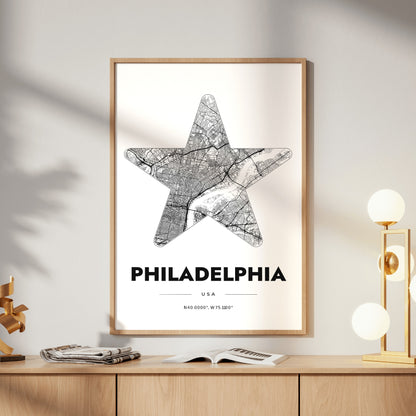 Philadelphia Star Map Poster