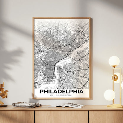 Philadelphia Elegant Map Poster