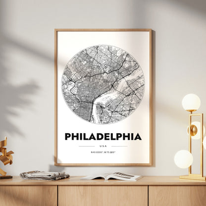 Philadelphia Spot Map Poster